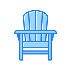 Isolated Blue Adirondack Chair on Black Background Illustration