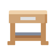 Simple wooden nightstand with drawer on black background