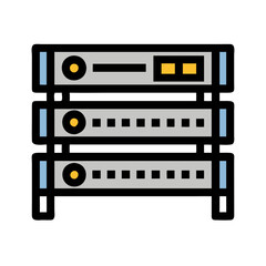 Server Rack Data Hosting, Backup, and Storage Illustration