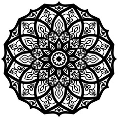 Ornamental Round Lace Floral Pattern Design