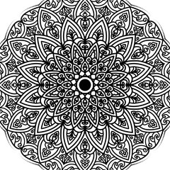 Round vintage floral lace mandala design with ornamental and ethnic patterns
