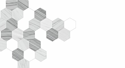 Geometric Elegant Hexagon Pattern Muted Shades Gray White Canvas Depth Clarity Design Texture Modern Minimal Subtle