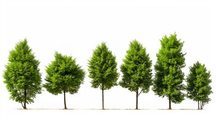 Set tree isolated on white background.
