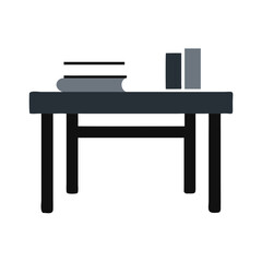 Dark illustration of books on a modern desk