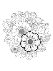 Zentangle Floral Art Page for Creative Coloring