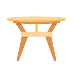 Cartoon illustration of small wooden table against black background