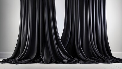 dark black curtains