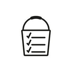 Icon of a bucket list with checkmarks and lines. Vector illustration on white background. © Siarhei