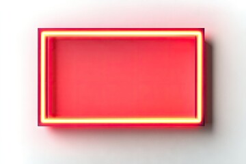 Red neon rectangular frame