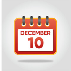 December 10 Calendar Illustration