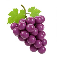 Fototapeta premium Fresh ripe purple grapes fruit healthy food closeup isolated on white background