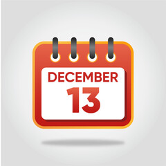 December 13 Calendar Illustration