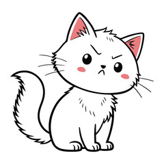 Obraz premium Sweet Kitten Cat Vector in Fun Cartoon Illustration