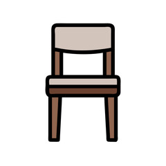 Minimalist Illustration of a Chair on Black Background