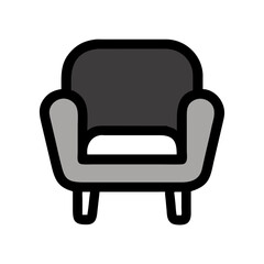 Minimalist Gray Armchair Illustration on Dark Background