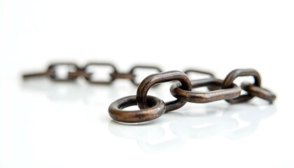 Obraz premium Metal chain isolated on white background