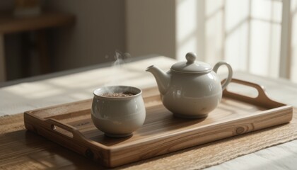 Japandi Aesthetic, Cozy Indoor Setting, Minimalist Design