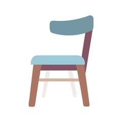 Isolated, flat design illustration of a chair on black