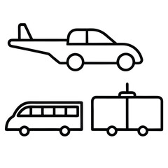 transportation icons set
