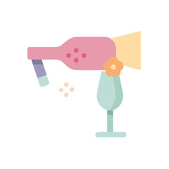 Elegant wine bottle pouring into a glass illustration