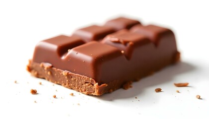 close up a chocolate bar isolated on white background