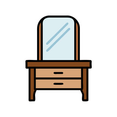 Fototapeta premium Vintage Vanity Table with Mirror and Two Drawers