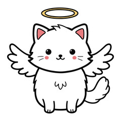 Fototapeta premium Cute Baby Kitten Vector in Cartoon Cat Art Style