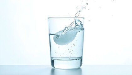 water splash in a glass.  isolated on white