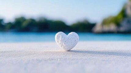 Fototapeta premium Heart-shaped stone on a beach