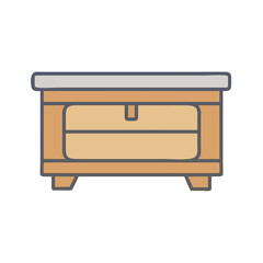 Beekeeping Hive Icon: A Single Drawer Wooden Box