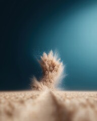 Serene sand dune under clear blue sky with soft textures and gentle curves creating a peaceful scene