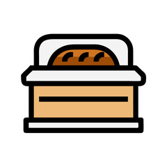 Loaf of Bread in a Container Vector Illustration