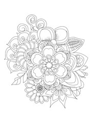 Mindfulness Zentangle Flower Page for Coloring Fun
