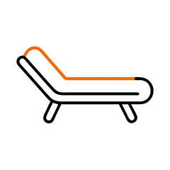 Orange line art on black background, abstract curve