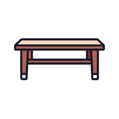 Cartoon Wood Table Isolated on Black Background Image
