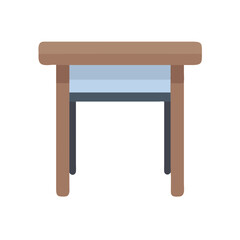 Simple Modern Wooden Table on Black Background Illustration