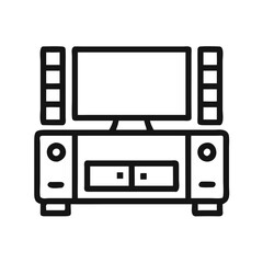 Home Theater Line Icon, Television Set, Entertainment System