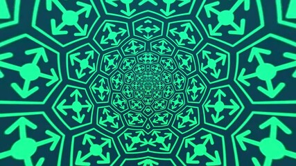 Abstract Green Arrow Kaleidoscope Pattern - Powered by Adobe