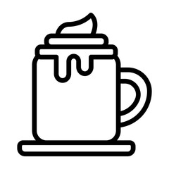Hot Chocolate Vector Line Icon Design