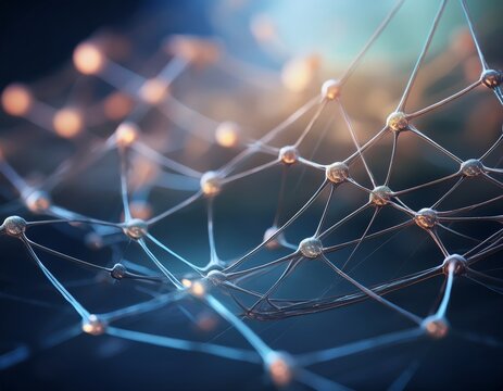 Network of interconnected shapes inspired by the structure of spider silk