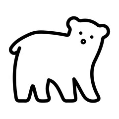 Polar Bear Vector Line Icon Design