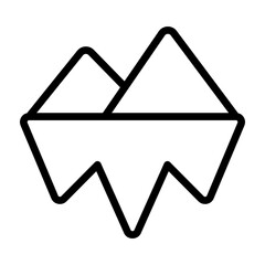 Iceberg Vector Line Icon Design