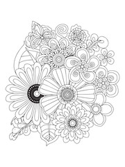 Intricate Zentangle Floral Design for Meditation Art