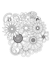 Whimsical Flower Zentangle Drawing for Art Lovers