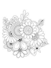 Gentle Zentangle Art Page of Flower Inspiration