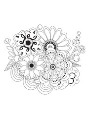 Art Therapy Zentangle Flower Page for Adults