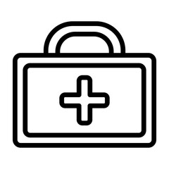 Fototapeta premium First Aid Kit Vector Line Icon Design