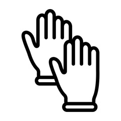 Gloves Vector Line Icon Design
