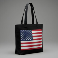 Fototapeta premium American Flag Tote Bag Pixel Art Design