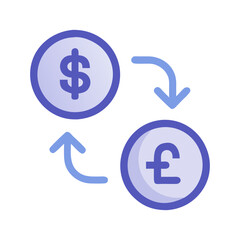 Dollar and pound exchange illustration on black background